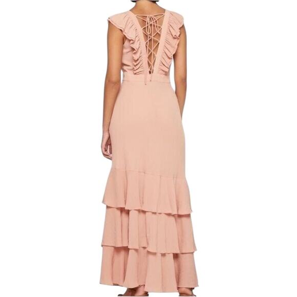 *NWOT Ted Baker London Ashleigh Ruffle-Trim Pink Maxi Gown -  Sz 6 - Picture 3 of 15